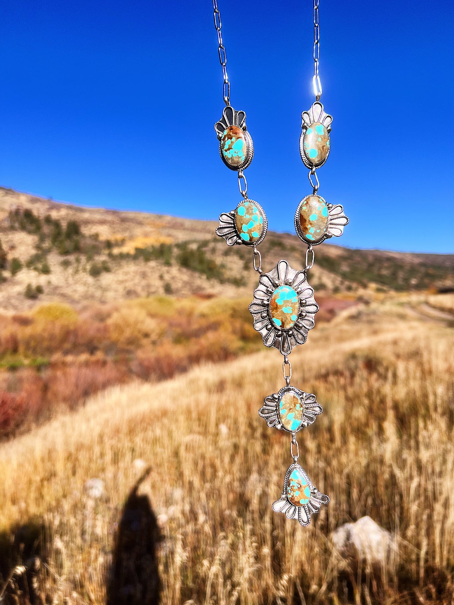 #8 Turquoise Statement Lariat Necklace and Ring