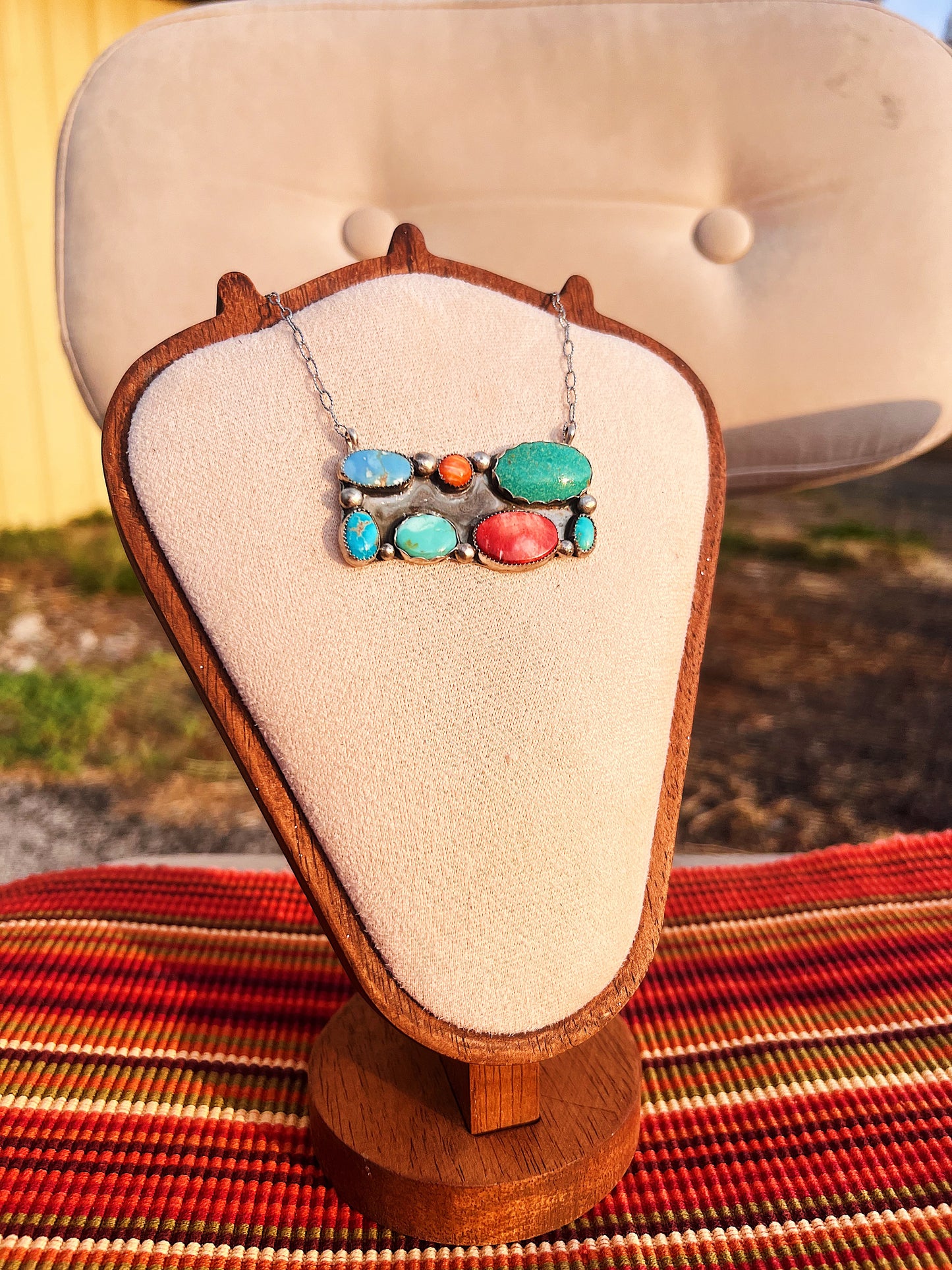 Colorful Cluster Bar Necklace