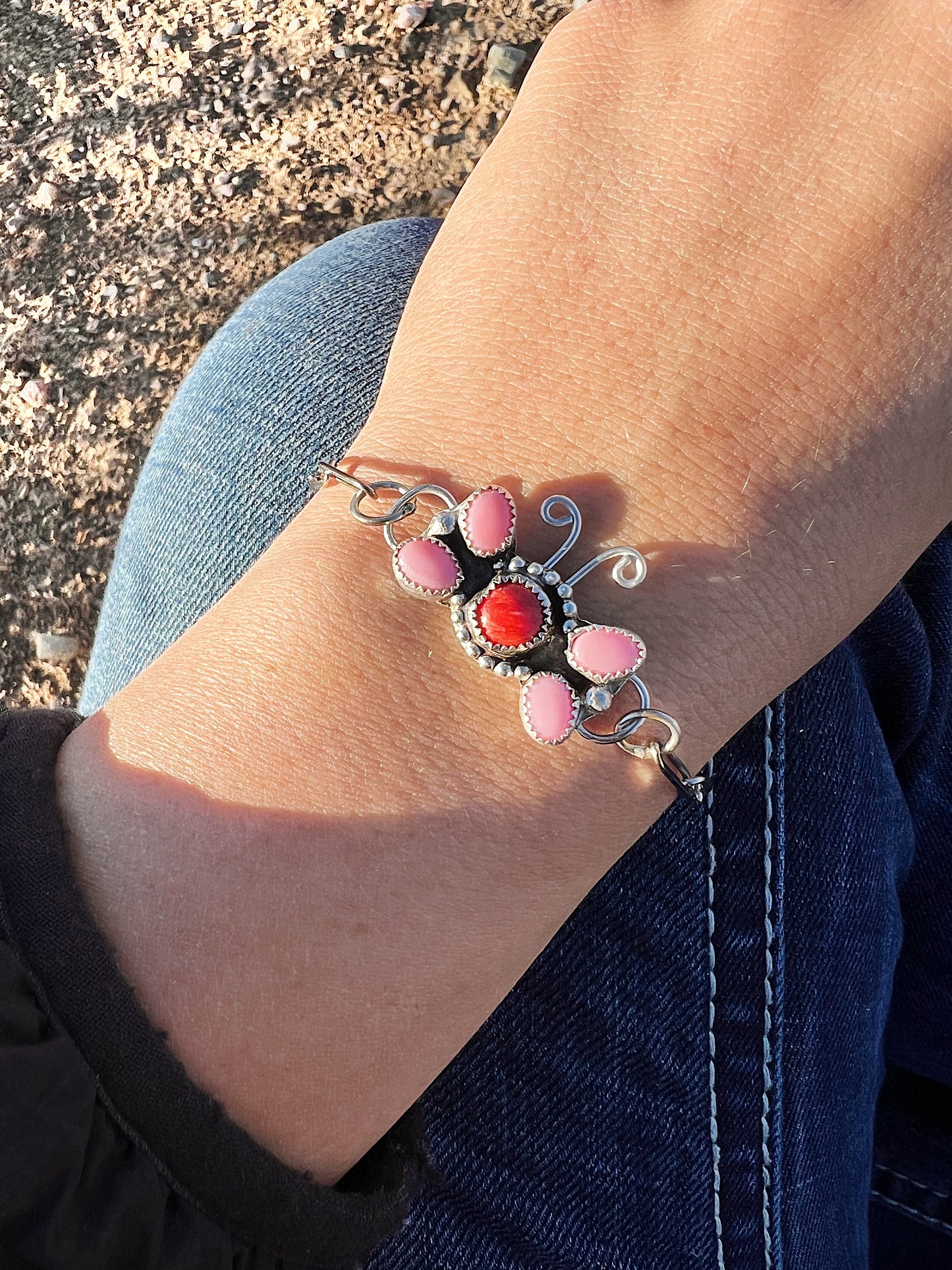 Pink Conch Butterfly Bracelet