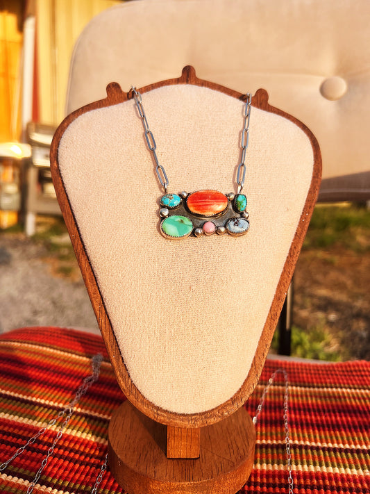 Mini Colorful Cluster Necklace